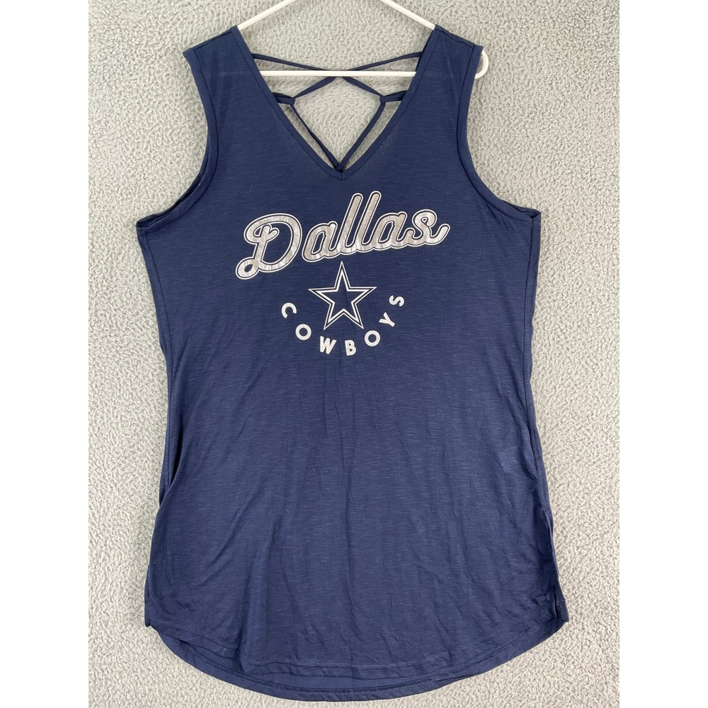 NFL Team Dallas Cowboys Tank Top Dress Women XXL Navy Blue Strappy Back Fan Gear